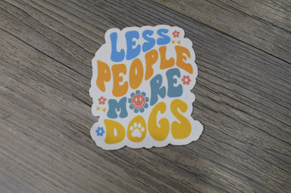 Less People More Dogs Sticker