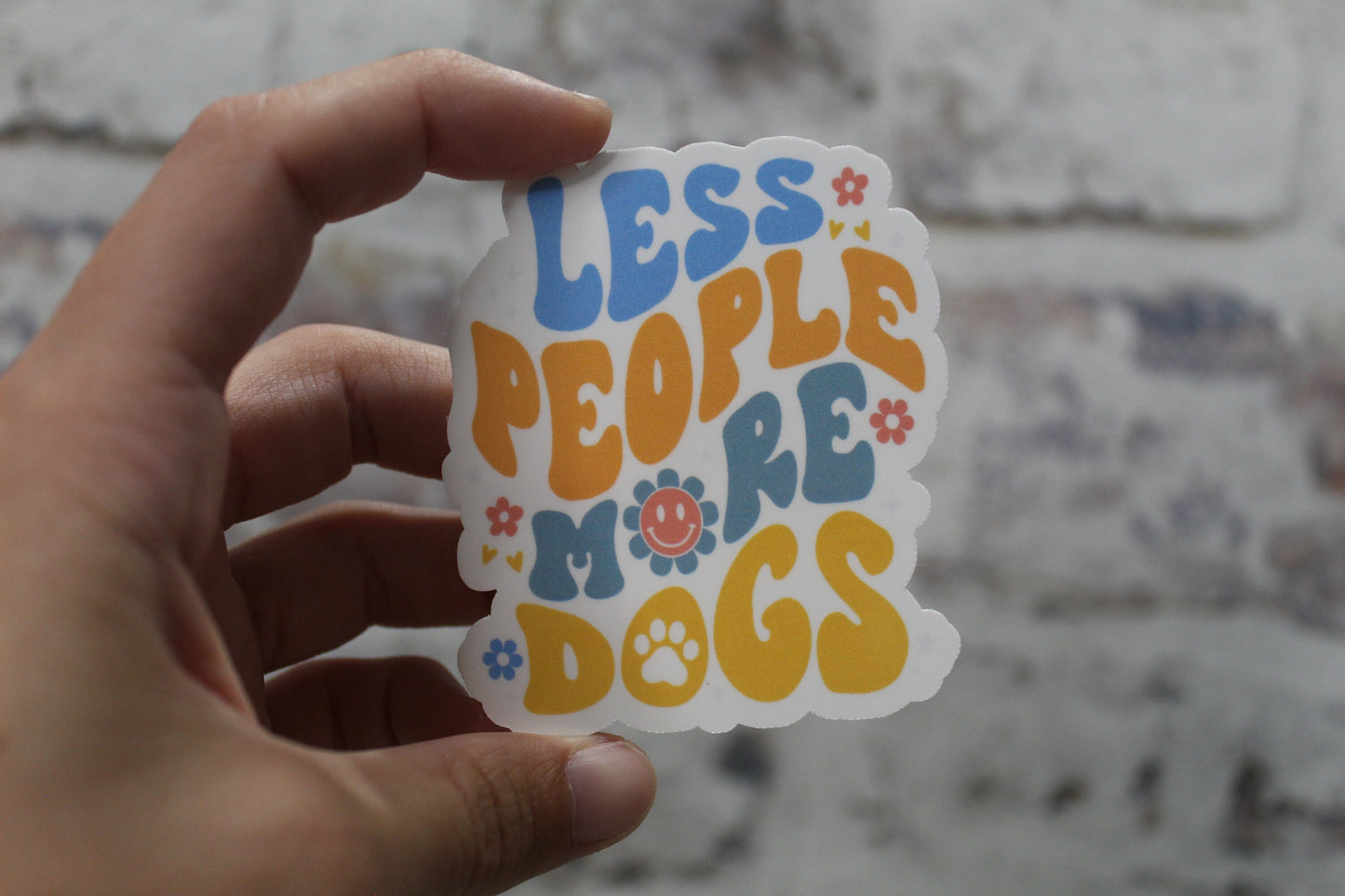 Less People More Dogs Sticker