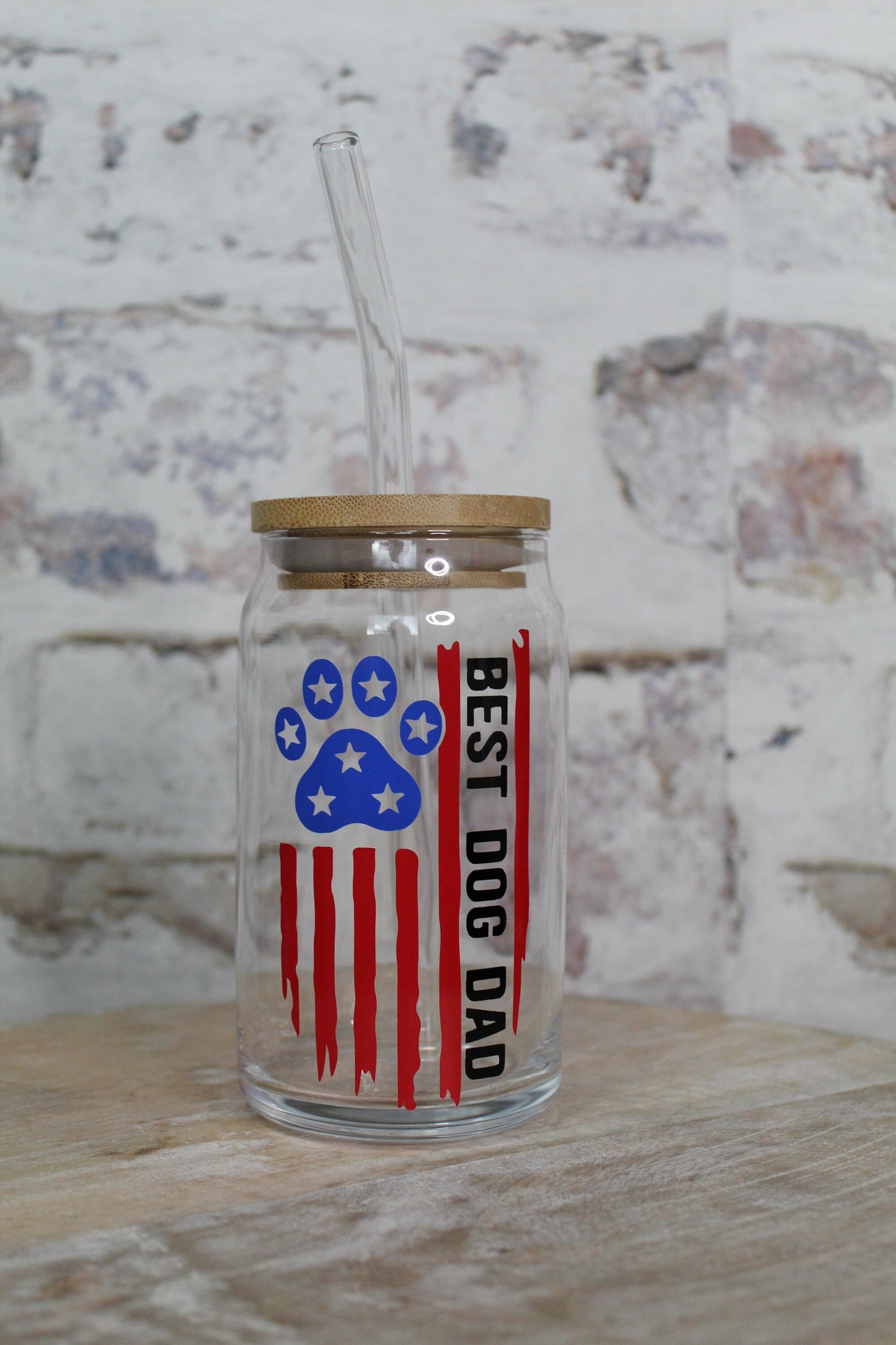 Best Dog Dad Beer Can Glass