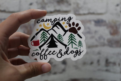 Camping Coffee And Dogs Sticker